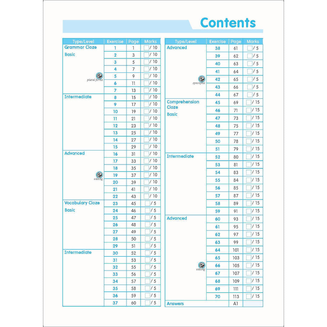 Conquer ENGLISH CLOZE Workbook 6