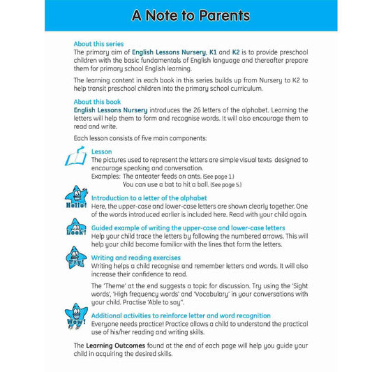 ENGLISH LESSONS Nursery