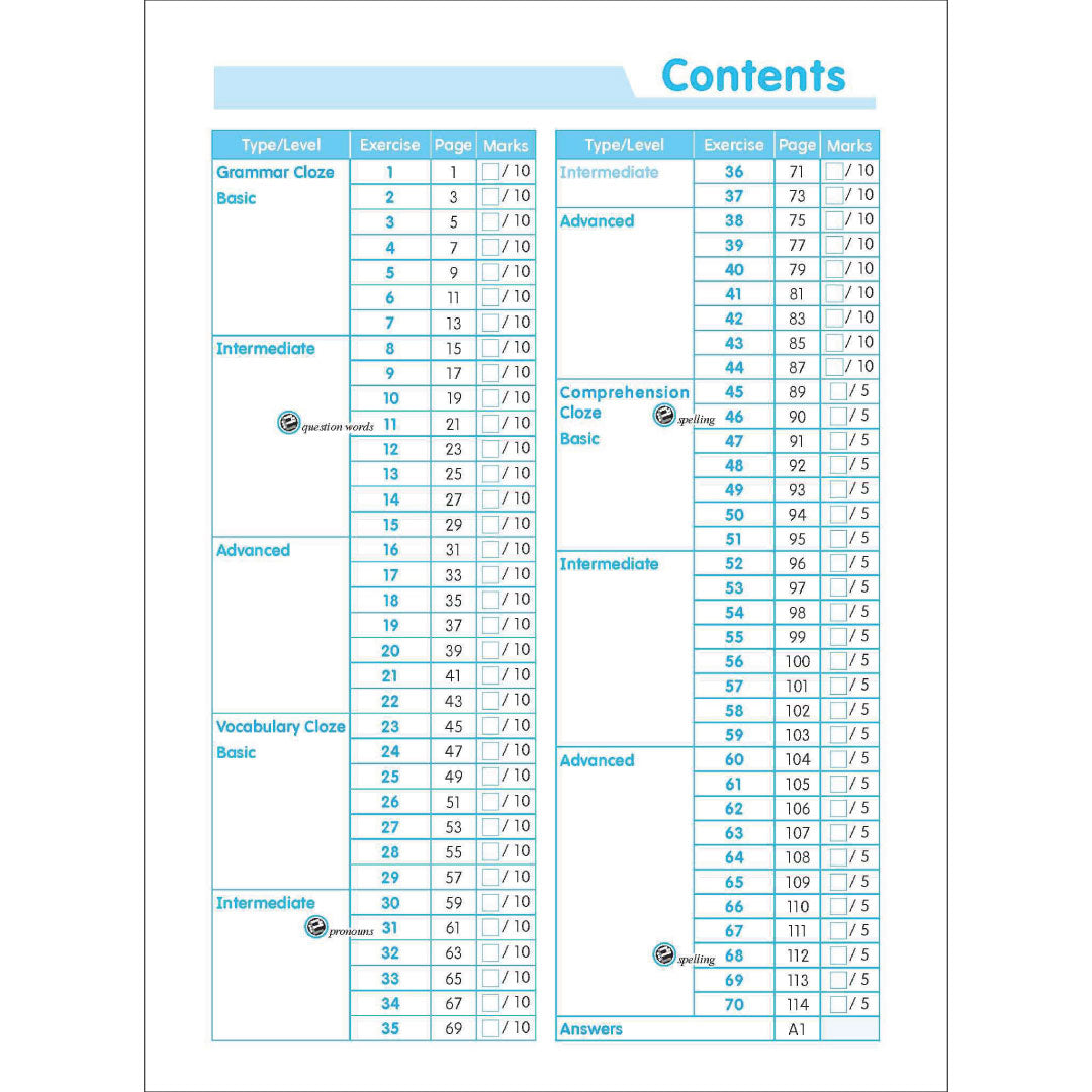 Conquer ENGLISH CLOZE Workbook 1