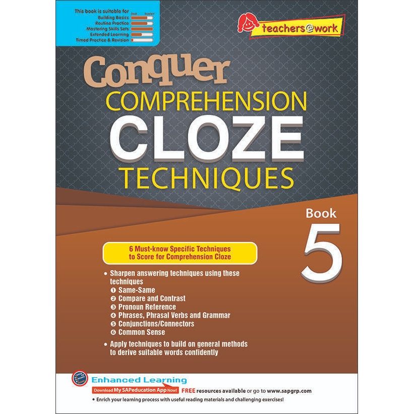 Conquer COMPREHENSION CLOZE TECHNIQUES Book 5