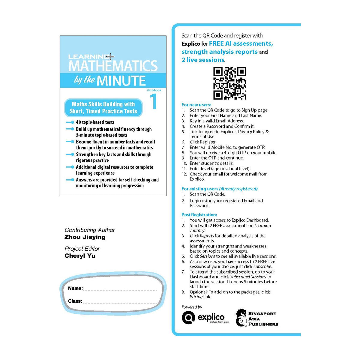 Learning+ MATHEMATICS by the MINUTE Workbook 1